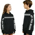 thumbnail image 2 of Hxshgdsn Long Sleeve Sweatshirts For Girls And Boys Cute Letters Printed With Hooded Pullover Tops Black 1 4 Years, 2 of 7