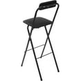 thumbnail image 5 of LOYALHEARTDY 1 Pcs Folding Stool, 27.5 in Folding Counter Height Bar Stool with Backrest Cushioned Padded Folding Stool Portable Bar Stool for Camping Kitchen Home Office (Black, 27.5 in), 5 of 18