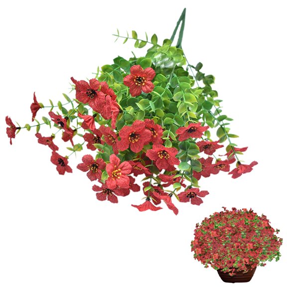 Clearance Under $3 Artificial Daisy Bouquet Small Daisy Bouquet Plastic For Bedroom Nightstand Decor Dressing Table Vase Red (1Pc)