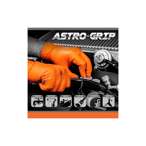 ナウヒア製 STRAGHT GRIP 7本セット Astro-Grip 66474 Powder-Free Exam Grade Nitrile Disposable Gloves