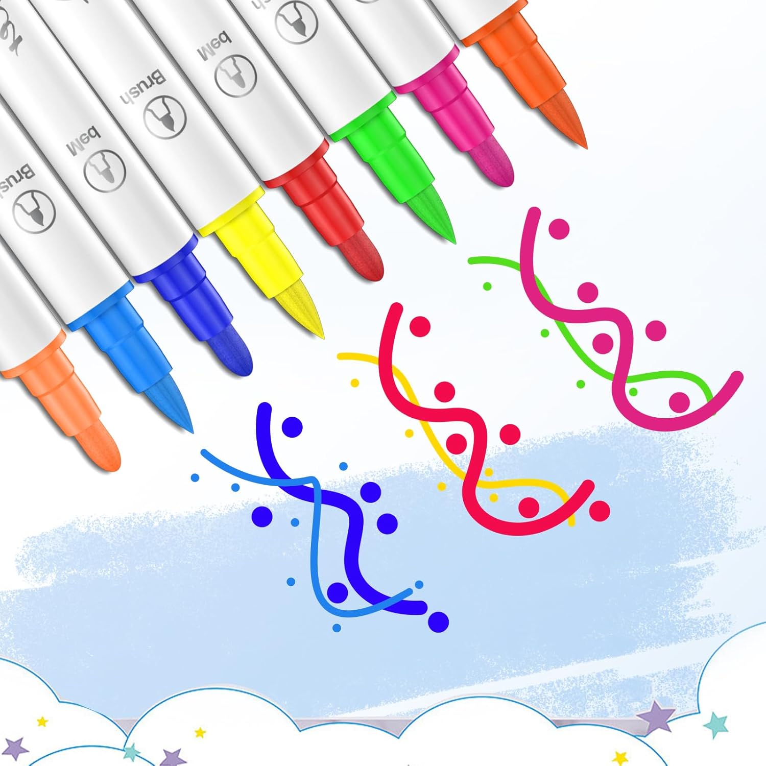 Banral 48 Pcs Dual Tip Acrylic Paint Pens Markers for Beganner  Stone, Wood Glass, DIY Crafts