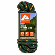 (3 pack) Ozark Trail Braided Polypropylene Blend Utility Line, 3/8 in x 25 ft, 195 lb Maximum Working Load, Multicolor