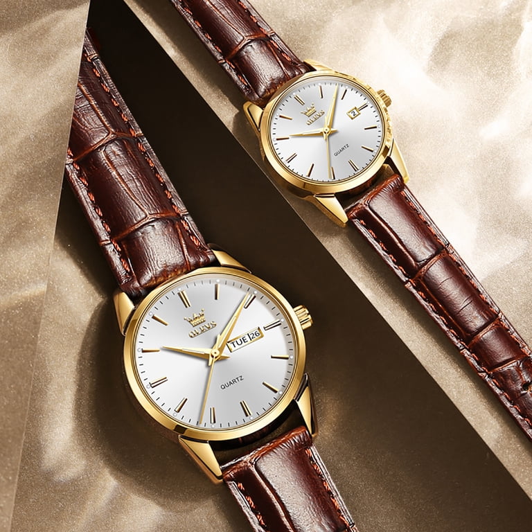 OLEVS Couple Watch Valentines Couple Matching Watches His  display picture 3
