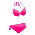 thumbnail image 6 of QURATI Swimwear Neck Tie Front Bikini Set: Adjustable Side Tie Bottoms Flattering Two Piece Swimwear Hot Pink L, 6 of 9