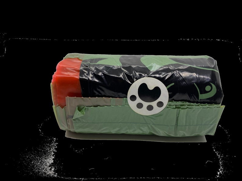 Poop 'N Tie Fabric Waste Bag Dispenser With 2 Rolls Black