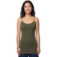 thumbnail image 3 of Emmalise Women's Basic Long Camisole Adjustable Strap Cami, Olive, 3 of 9