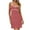 Red, variant on EINCcm Womens Summer Striped Mini Dress Casual Henley Scoop Neck Sleeveless Shirt Slim Fit Wrap Dresses