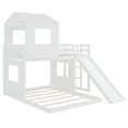 thumbnail image 5 of Harper & Bright Designs House Bunk Beds with Slide, Twin over Full Playhouse Bunk Bed, Wood Bunk Beds with Roof and Windows for Boys or Girls, White, 5 of 16
