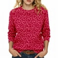 thumbnail image 5 of VISALY Valentine sweater Plus Love Print Heart Sweater with Bow Dressy Tops Casual Sweaters Loose Sweaters Patterned Sweater Base Sweater Pullover Sweaters Plus Size Sweaters Tunic Sweaters Red Xl, 5 of 9