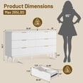 thumbnail image 3 of Aufeile 4 Piece Boho Dresser Set for Bedroom, 6 Drawer Dresser, 5 Drawer Tall Dresser & 2 Nightstands with 3 Drawers & USB Charging, Fluted Wood Bedroom Furniture Set, White, 3 of 18