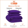thumbnail image 3 of SGI Bedding 3 Piece Cotton Duvet Cover Purple Solid 600 Thread Count Queen, 3 of 7