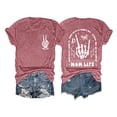 thumbnail image 3 of Women’s Casual Crew Neck Double Letter Print Short Sleeve T Shirt Top, 3 of 3