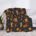 thumbnail image 3 of Fotbe Wild West Golden Horseshoe Manta de Franela con Estampado, Manta Ultrasuave para Cama, Sofá, Auto, Hipoalergénica y Antibolitas-60"x50", 3 of 6