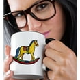 thumbnail image 2 of 3drose, Gold Rocking Horse, 11oz Two-tone Black Mug, 2 of 6