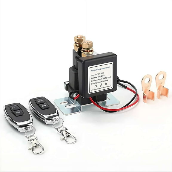 Remote Battery Disconnect Switch, 12V 200A Battery Cut Off Switch with 2 Wireless Remote Control, Antitheft ON/Off Control Prevent Power Drain Isolator for Car Truck RV