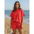 thumbnail image 2 of Whoinshop Women Two Piece Set with Vertical Stripes Loungewear Vacation Travel Airport Outfits Comfy Lounge Sets, 2 of 6