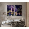 thumbnail image 2 of PixonSign Canvas Print Wall Art Set Waterfall Above Forest Lake Nature Wilderness Photography Realism Contemporary Landscape Colorful Multicolor Ultra for Living Room, Bedroom, Office - 16"x24"x2, 2 of 5