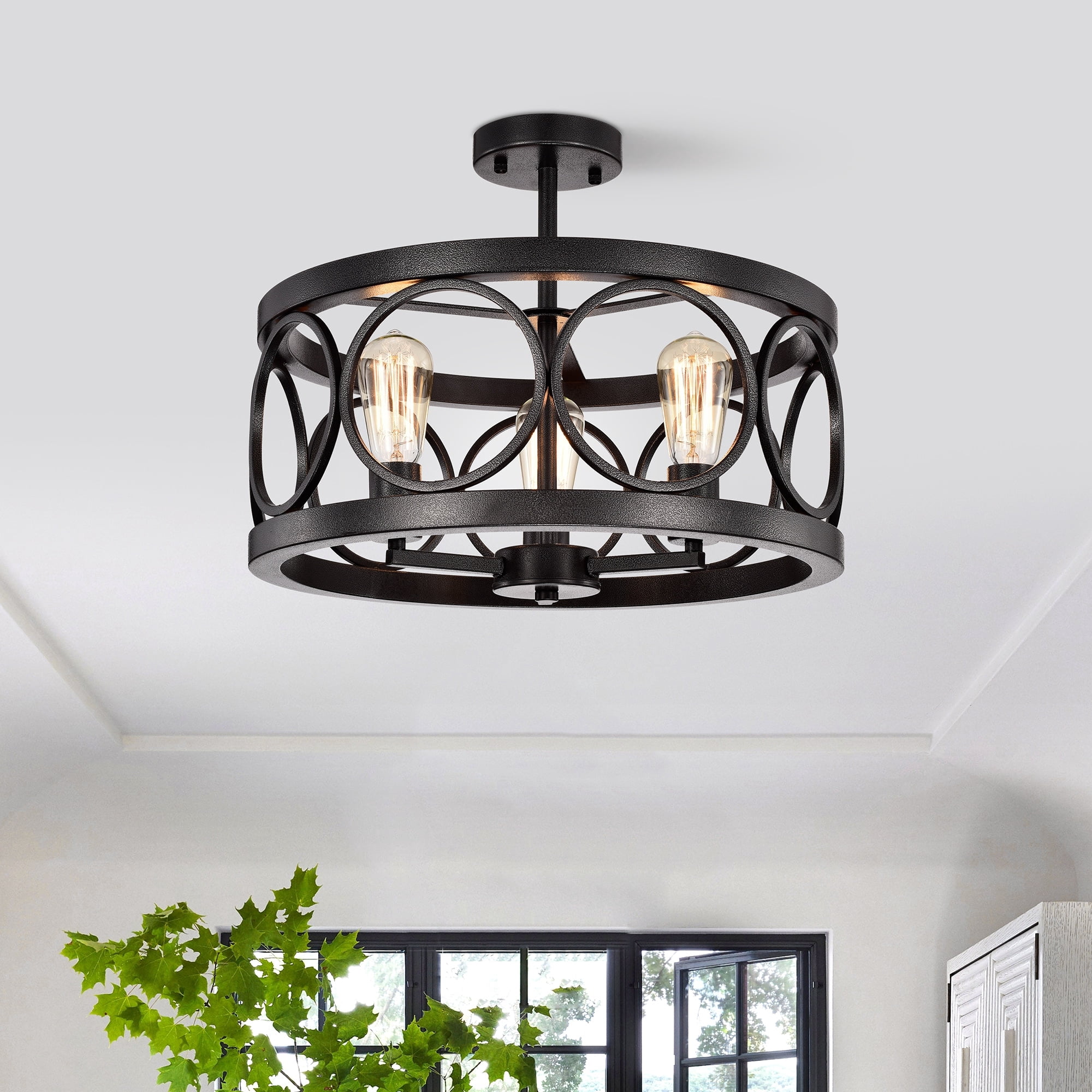 Warehouse of Tiffany Shacer 3-Light Hood Design Ceiling Lamp