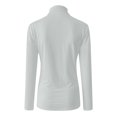 thumbnail image 5 of Rigardu Women Casual Solid Long Sleeve Mock Turtleneck Blouse Tops Slim Fit Stretchy Layer Tee Shirts Grey + XXL, 5 of 6