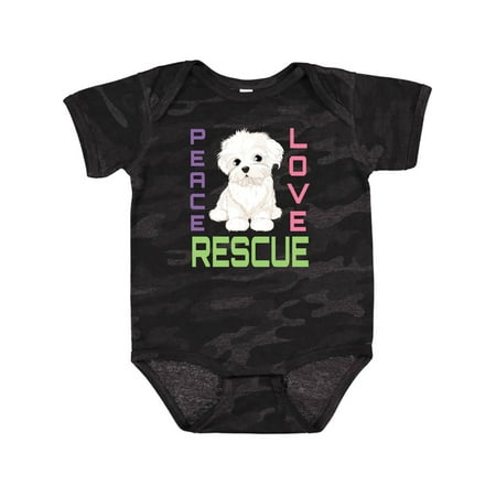 

Inktastic Rescue Dogs Peace Love Rescue Gift Baby Girl Bodysuit