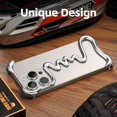 thumbnail image 2 of Funda de metal con marco desnudo para iPhone 16 Pro Max, diseño moderno en forma de pista de carreras, parachoques de aleación de aluminio, carcasa a prueba de golpes sin bordes para iPhone 15 Pro, 2 of 7