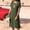 *b-Army Green, variant on ClodeEU Women's Round Neck Short Sleeve Side Slit Midi Dress,Solid Color Casual Summer Dress a-Army Green,Women's Plus L