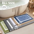 thumbnail image 4 of PABUBE Bathroom Rug, Soft Absorbent Bathroom Mat and Bath Mat, Premium Microfiber Shag Bath Rug Machine Washable (20"x32",Pine Green and White), 4 of 10
