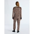 thumbnail image 3 of Joyspun Women’s Stretch Velour Long Sleeve Top, Pants, and Socks Pajama Set, 3-Piece, Sizes XS-4X, 3 of 5