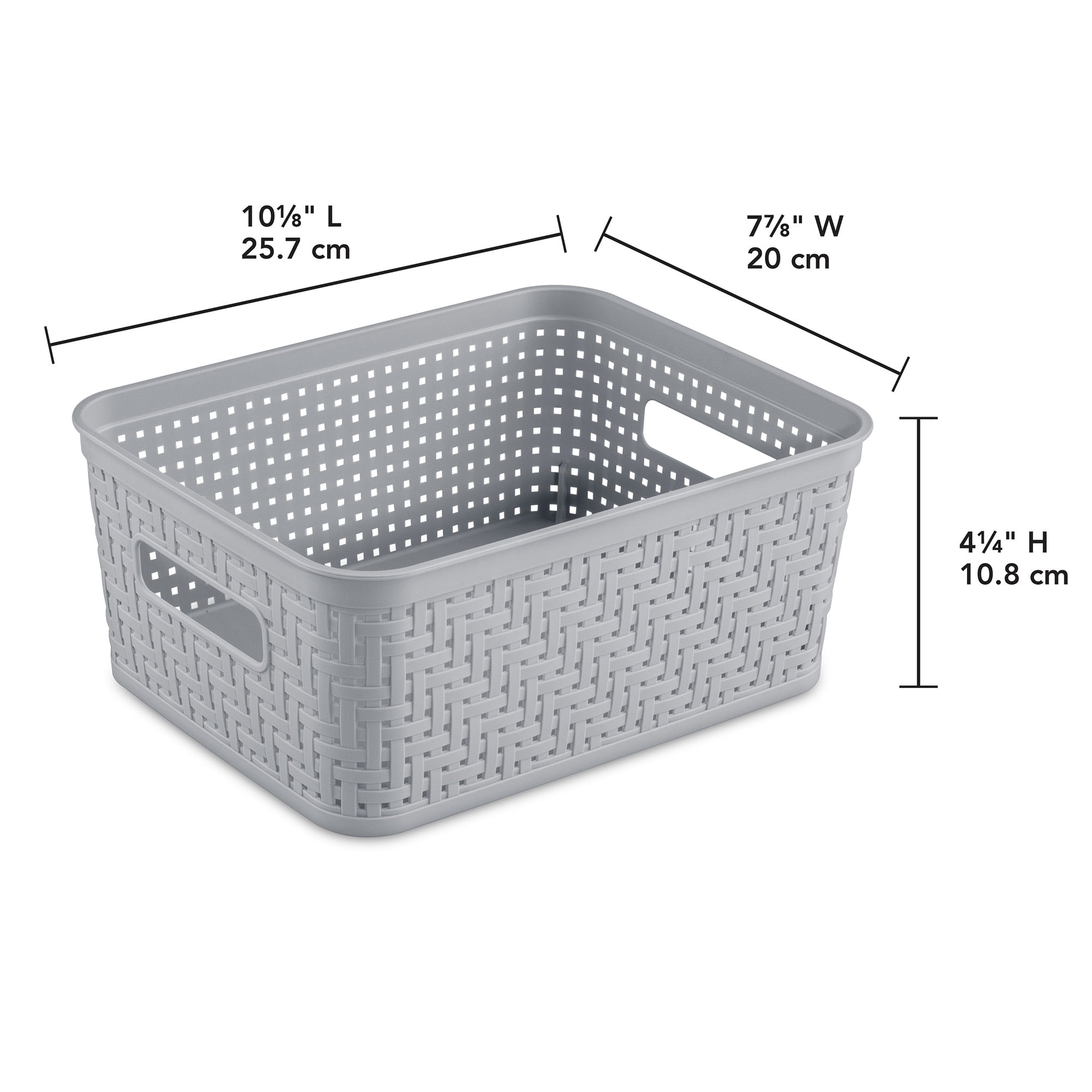 Sterilite 10 x 8 x 4.25 Inch Woven Rectangular Short Basket (8 Pack)