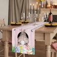 thumbnail image 2 of Table Runners 90 Inches Long Dress Scarves, Easter Bunny Farmhouse Coffee/Dining/Kitchen Table Runner for Living Room, Eggs Cute Rabbit Pink Wooden Grain Farm 13x90 Inch, 2 of 9