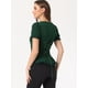 thumbnail image 3 of Camisa victoriana para mujer con cuello en forma de corazón y manga corta con cordones y blusa gótica Verde Oscuro M, 3 of 5