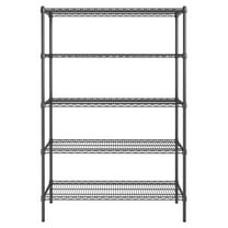 Black 5-Tier Metal Adjustable Freestanding Garage Storage Wire Shelving Unit (36 in. W x 72 in. H x 14in. D)