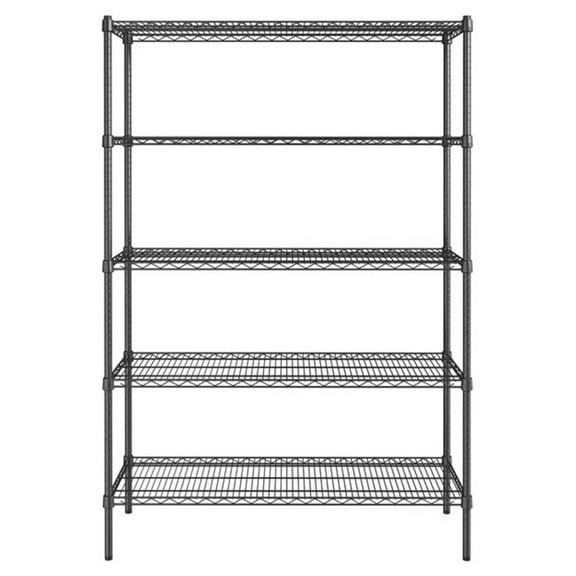 Black 5-Tier Metal Adjustable Freestanding Garage Storage Wire Shelving Unit (36 in. W x 72 in. H x 14in. D)