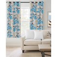 thumbnail image 2 of Blue Flowers Blackout Curtains, Light Blocking Print Window Curtains, Farmhouse Pastoral Spring Botanical Plants Thermal Insulated Window Drapes for Living Room Kitchen Cafe 2 Panels, 84"W x 84"L, 2 of 9