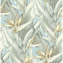 Kenneth James Arcadia Blueberry Banana Leaf Wallpaper, 20.5-in by 33-ft, 56.4 sq. ft
