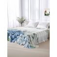 thumbnail image 5 of Blue Flower King Size Flat Sheet, Wrinkleproof & Fadeproof Cooling Flat Bed Sheet Only, Grey Plaid Hydrangeas Eucalyptus Leaves Breathable Soft Bedding Top Sheets 105 x 98 Inches, 5 of 8