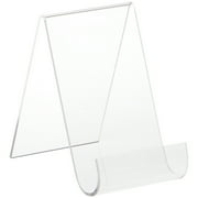 Plymor Clear Acrylic Flat Back Display Easel with Rounded Front, 5.5" H x 3.5" W x 5.5" D