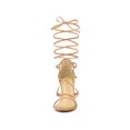 thumbnail image 6 of BLISSFUL STEP Women Strappy Straps Lace Up Stiletto Heel Sandals Nude 10, 6 of 7