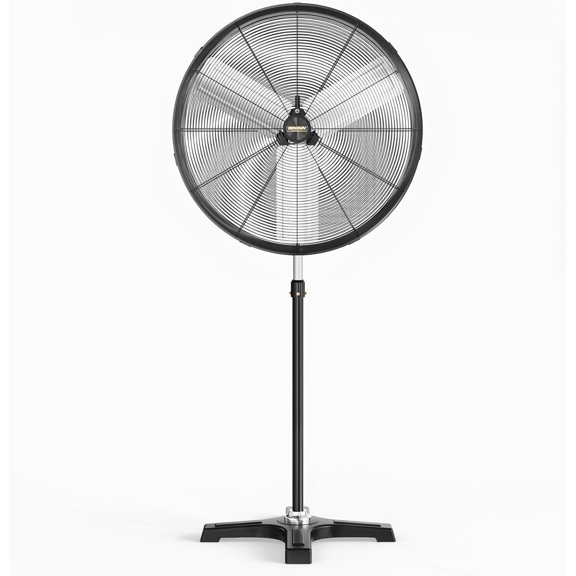 VINGLI 30 Inch Industrial Standing Fan, 8600CFM High Velocity Pedestal Fan, Heavy Duty Metal Fan with One-touch Oscillating Function, Adjustable Height