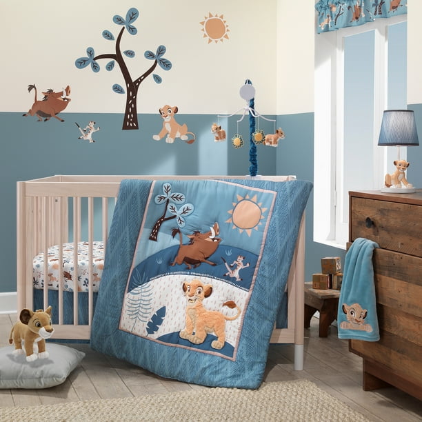 Disney Baby Lion King Adventure Blue 3 Piece Crib Bedding Set By Lambs Ivy Walmart Com Walmart Com