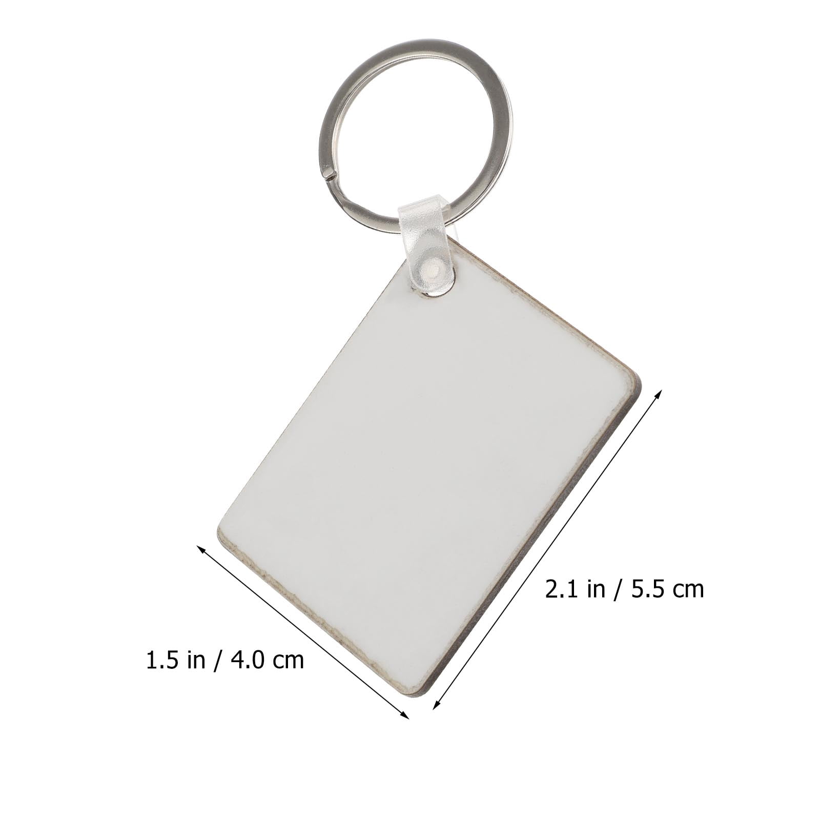PENIKOKO 36Pcs Heat Transfer Keychain Silver Mdf Blank Key Ring for Creative DIY Accessories