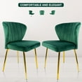 thumbnail image 4 of MOJAY Modern Velvet Dining Chair Set of 2 with Tufted Backrest and Golden Legs, Green, 4 of 11