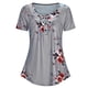 thumbnail image 2 of Camiseta estampada Mujer Verano Cuello redondo Blusa de manga corta Top suelto, Gris, S Methold AP001352-06, 2 of 7