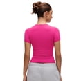 thumbnail image 2 of CRZ YOGA Softembrace High Neck Tops for Women Soft Casual Shirts Basic Short Sleeve T-Shirt, 2 of 4