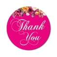 thumbnail image 1 of Darling Souvenir 45 Pcs Fuchsia Pink Round Floral Thank You Stickers DIY Envelope Seals-1.6 Inches, 1 of 4