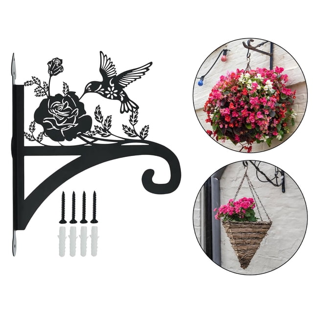 Monte de pared colgadora de planta gancho de planta animal cesta de planta colgante gancho de decoración al aire libre para macetas de flores de cabaña Colibrí