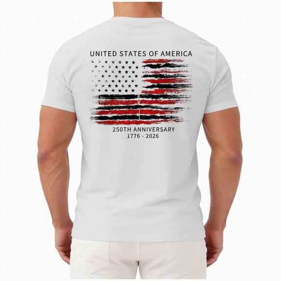 Ramiter Men's America 250Th Anniversary Printed T-Shirt Patriotic Falg Shirts for Men(White,M)