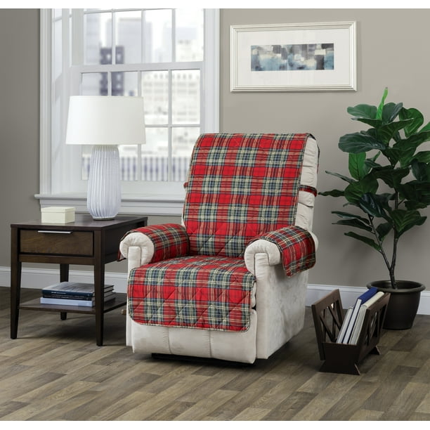 Innovative Textile Solutions Polyester Tartan Plaid Secure Fit Recliner Cover, Multi, 1Piece