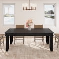 thumbnail image 2 of Spacious Farmhouse Dining Table for 6-8 – 71'' Long Rectangular Wooden Kitchen Table – Sturdy Frame – Rustic Black Finish – Perfect for Home, Restaurant, Apartment – Black, 2 of 8