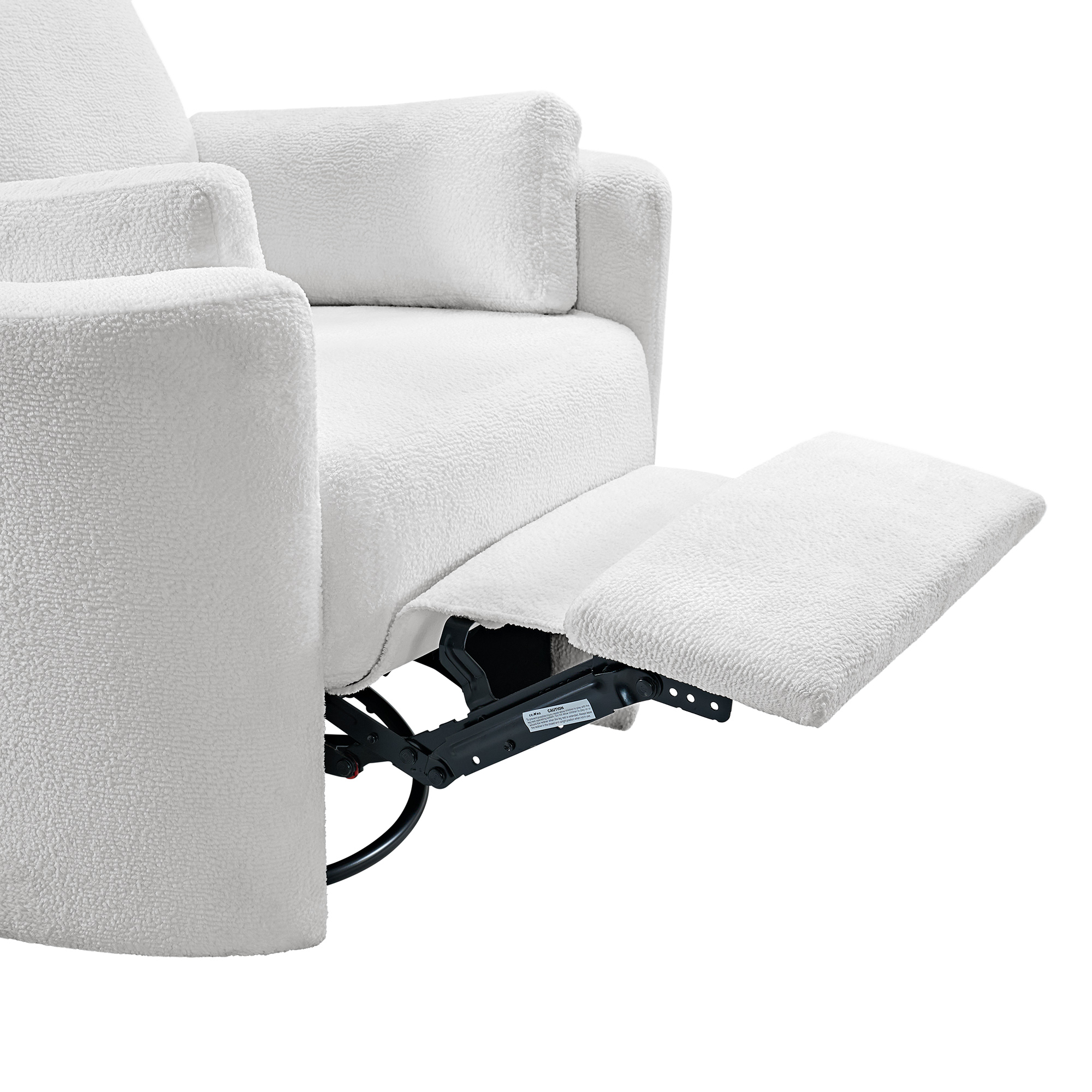 Soho Baby Nottingham Upholstered Glider Recliner Rocking Chair 360° Swivel for Nursery and Living Room – Plush White​